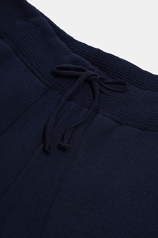 Navy Blue Slim-Fit Viscose Men's Sport Trousers 3