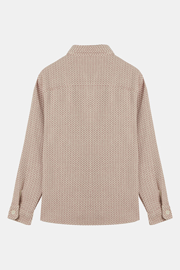 Relax Fit Light Pink Patterned Men's Shirt 4