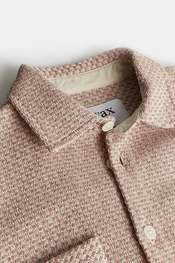 Relax Fit Light Pink Patterned Men's Shirt 5