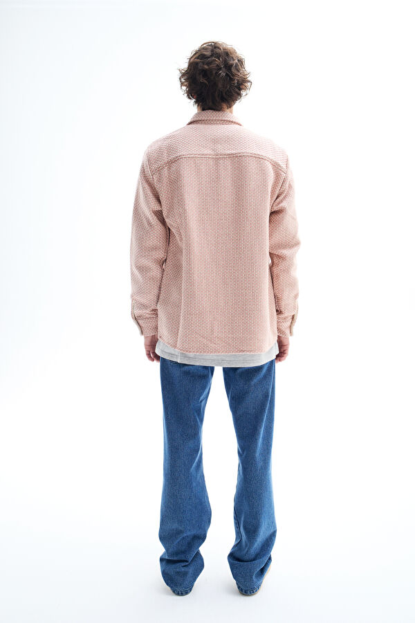 Relax Fit Light Pink Patterned Men's Shirt 2