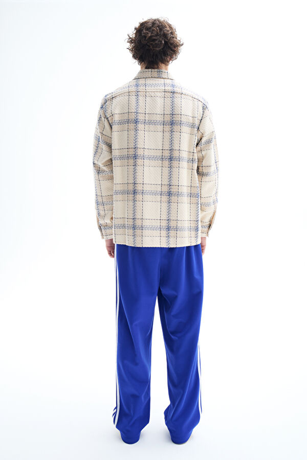 Relax Fit Off-White Plaid Men's Shirt 2