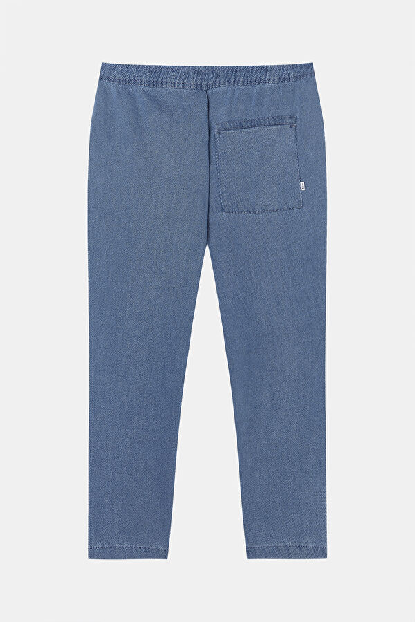 Relax Kalıp Mavi Bol Paça Organik Pamuk Erkek Pantolon 2