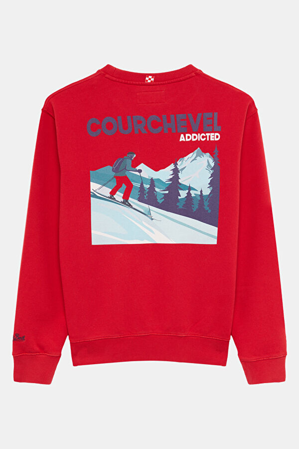 Kırmızı Bisiklet Yaka Erkek Sweatshirt 2