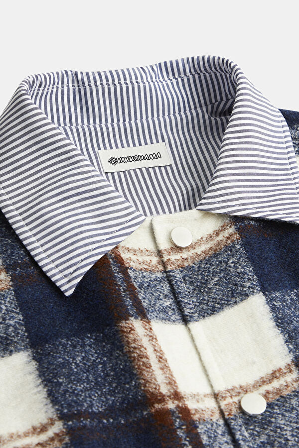 Navy Blue Patterned Men's Shirt 5