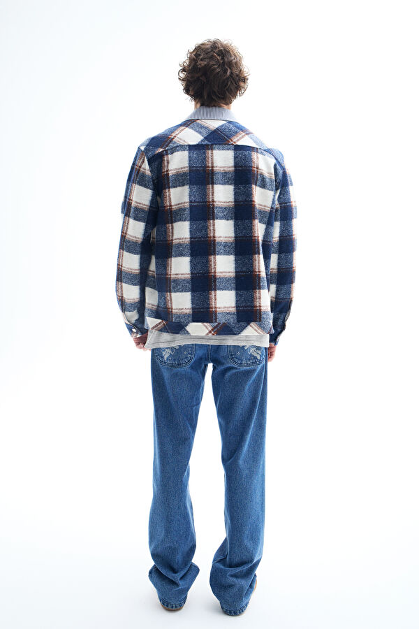 Navy Blue Patterned Men's Shirt 2