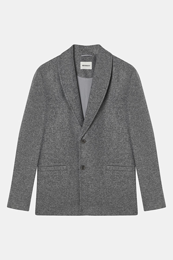Gray Melange Button Men's Jacket 3