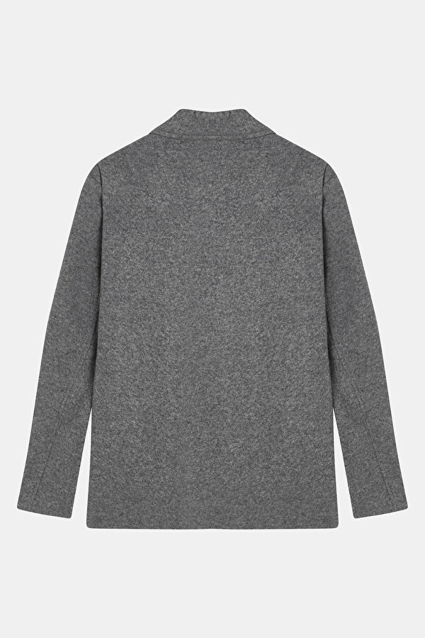Gray Melange Button Men's Jacket 4