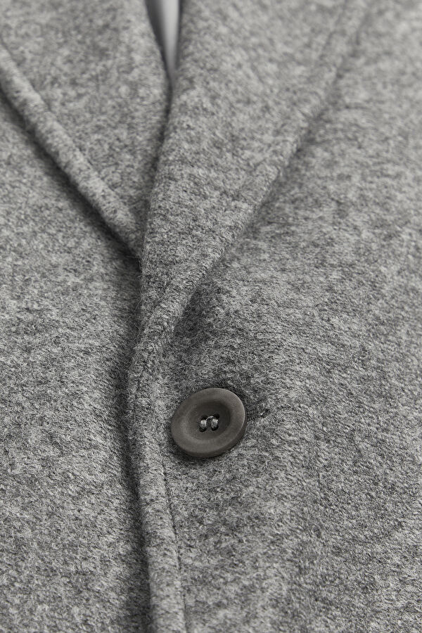 Gray Melange Button Men's Jacket 6