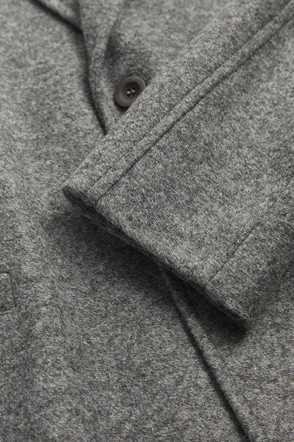 Gray Melange Button Men's Jacket 7