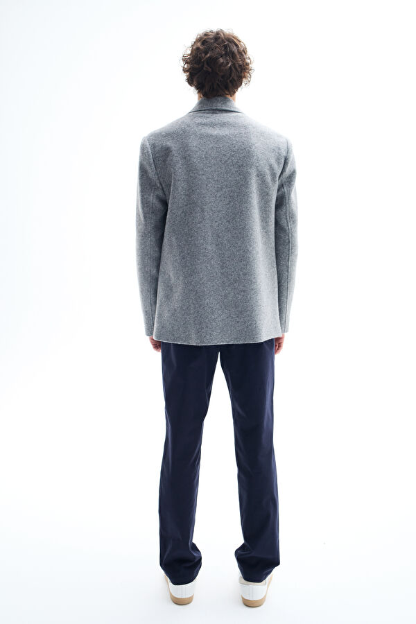 Gray Melange Button Men's Jacket 2