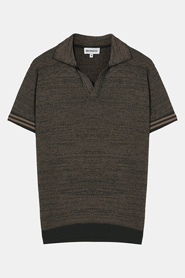 Kahve Polo Yaka T-Shirt