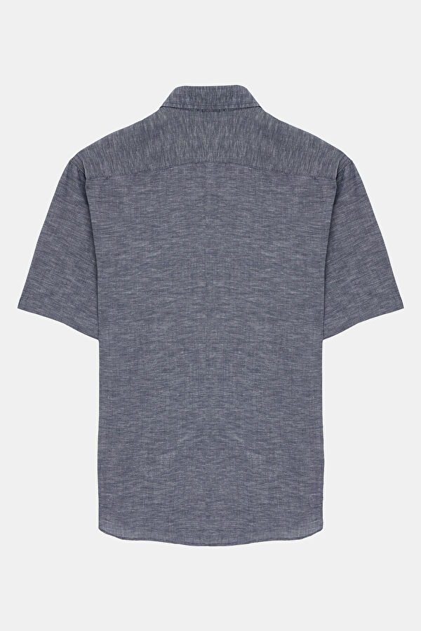 Navy Resort Collar Men's Shirt 2