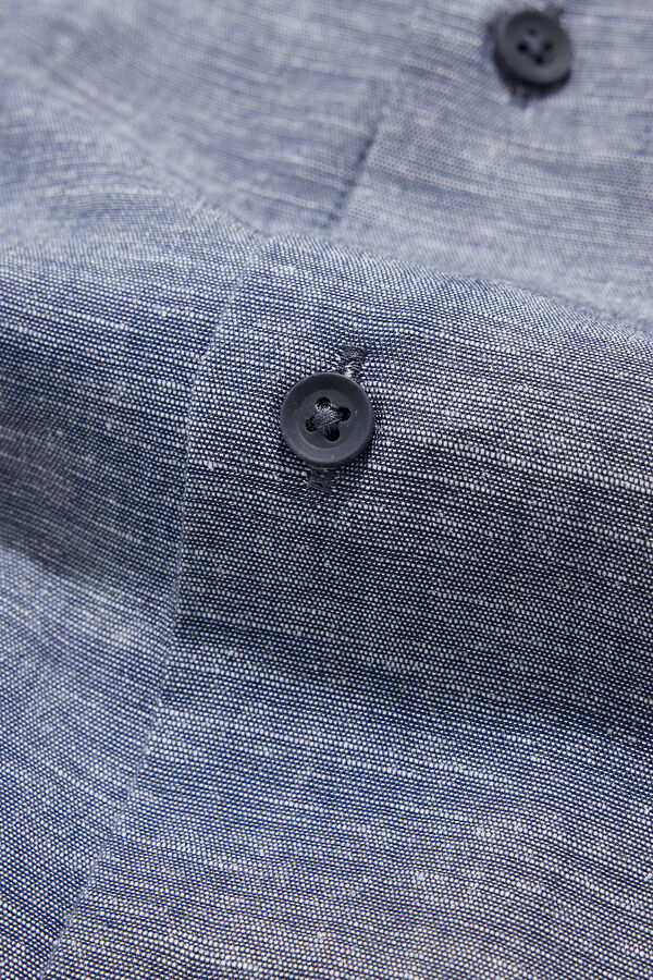 Navy Resort Collar Men's Shirt 4
