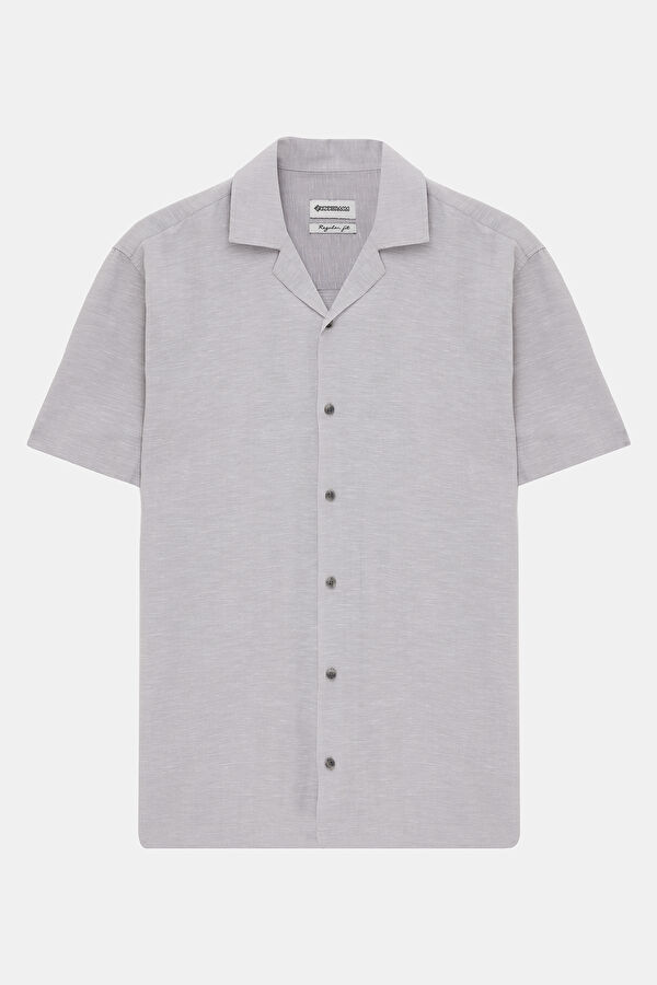 Light Grey Resort Collar Men's Shirt