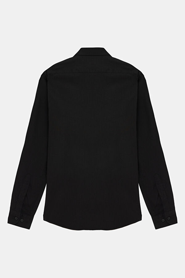 Slim Fit Black Regular Men's Shirt 2