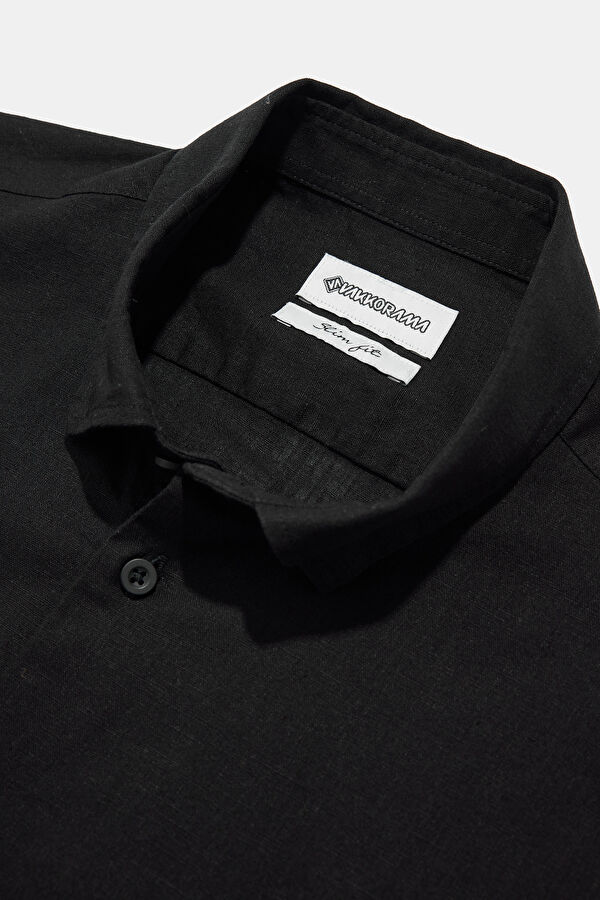 Slim Fit Black Regular Men's Shirt 3
