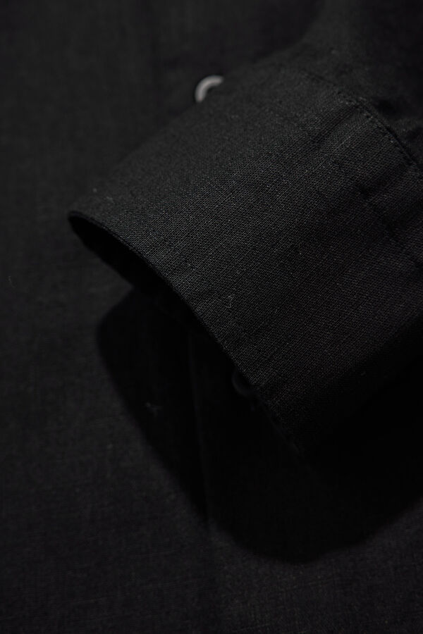 Slim Fit Black Regular Men's Shirt 4