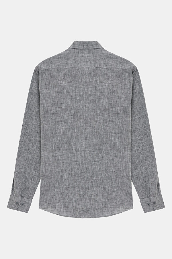Slim Fit Dark Grey Regular Men's Shirt 2