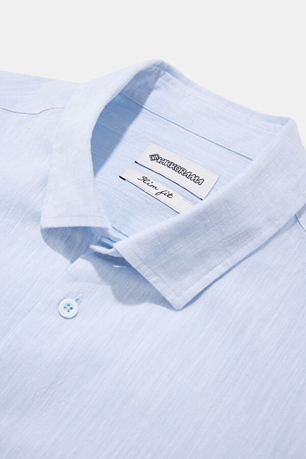 Slim Fit Light Blue Regular Men's Shirt 3