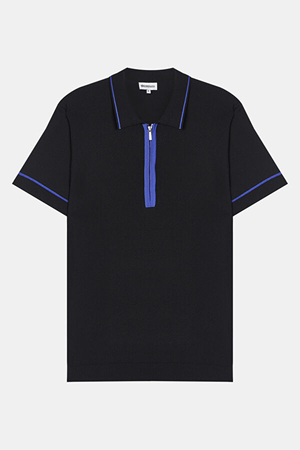 Black Polo Collar Men's T-Shirt