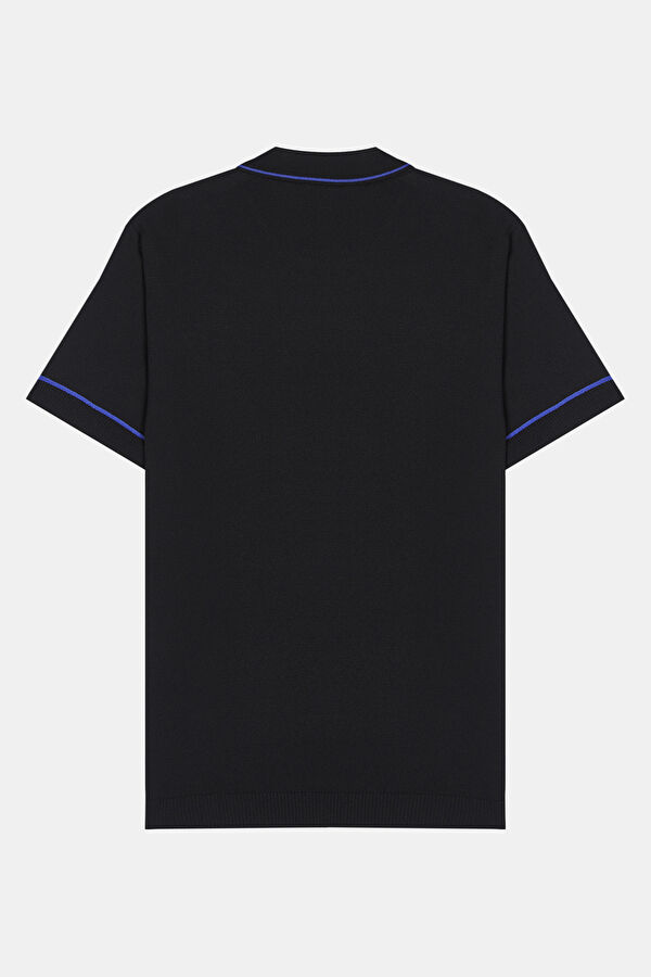 Black Polo Collar Men's T-Shirt 2