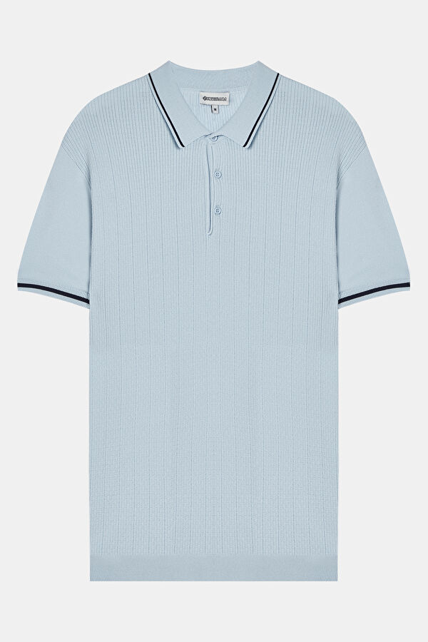 Açık Mavi Polo Yaka T-Shirt
