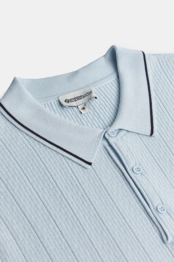 Açık Mavi Polo Yaka T-Shirt 3