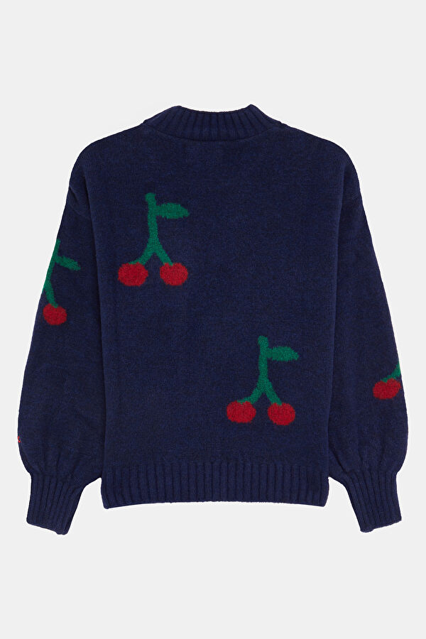 Lacivert Relax Kalıp Bisiklet Yaka Sweatshirt 2