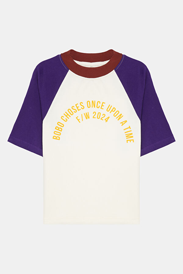 Relax Fit White Crew Neck Printed Kids T-Shirt