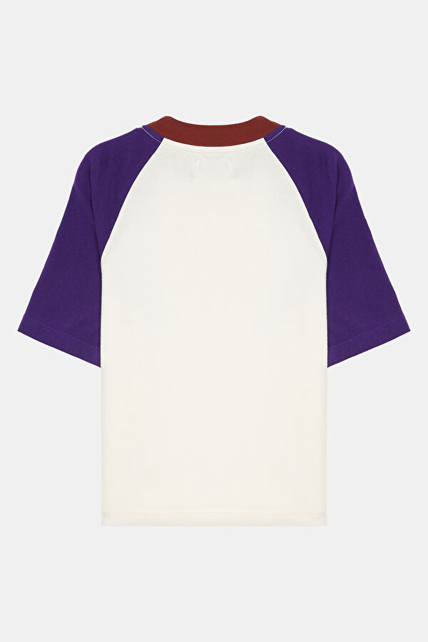 Relax Fit White Crew Neck Printed Kids T-Shirt 2