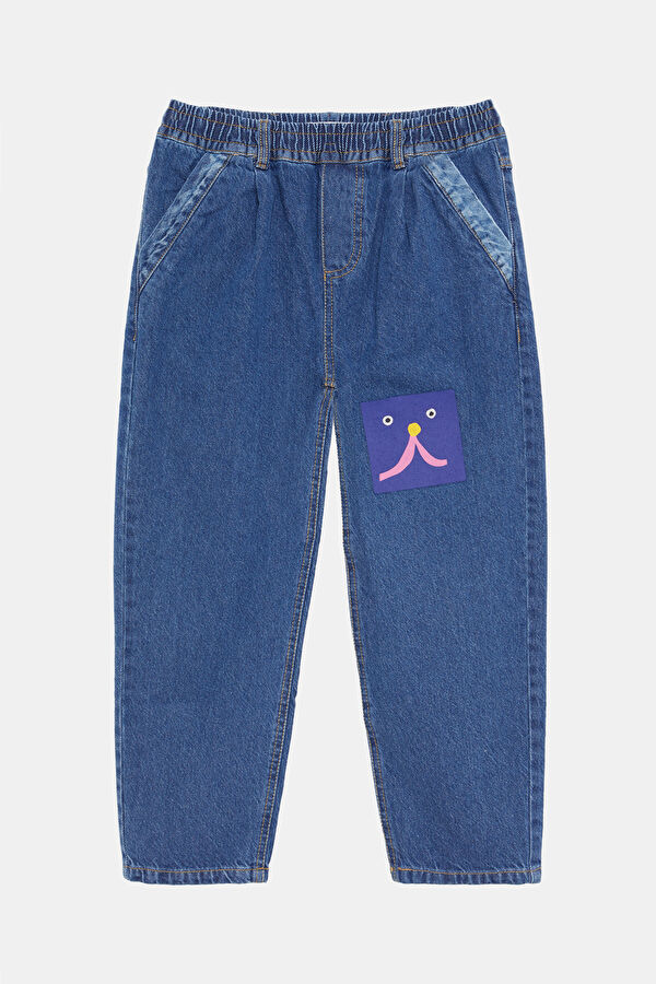Blue Slim-Fit Kids Sports Pants