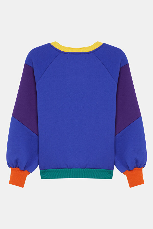 Saks Relax Kalıp Bisiklet Yaka Sweatshirt 2