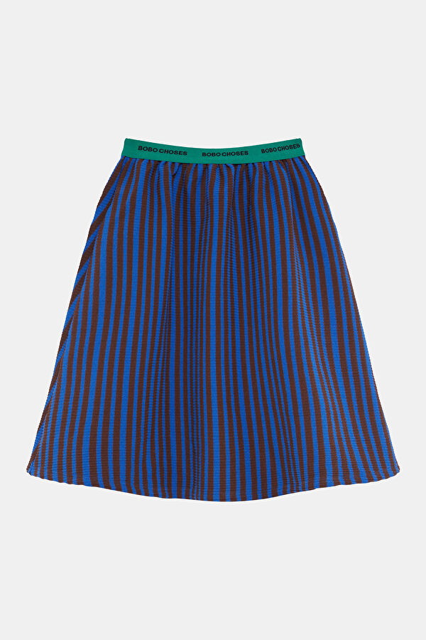 Blue Patterned Kids Skirt