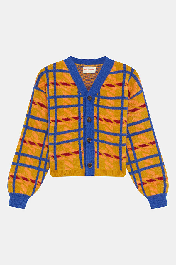 Yellow Patterned Kids Cardigan