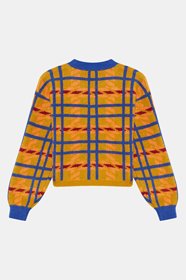 Yellow Patterned Kids Cardigan 2