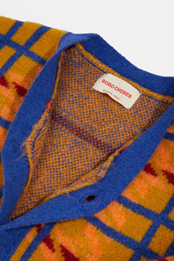Yellow Patterned Kids Cardigan 3