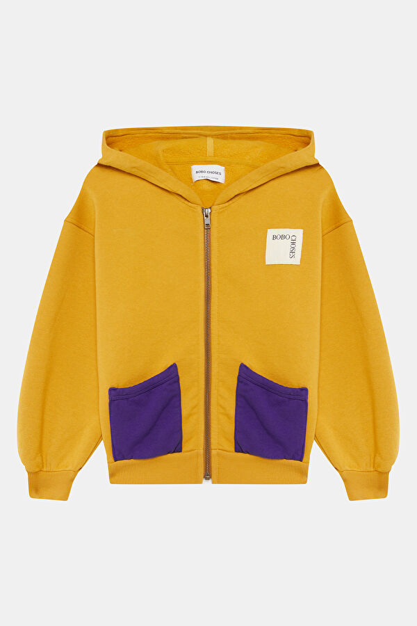 Sarı Relax Kalıp Bisiklet Yaka Çocuk Sweatshirt