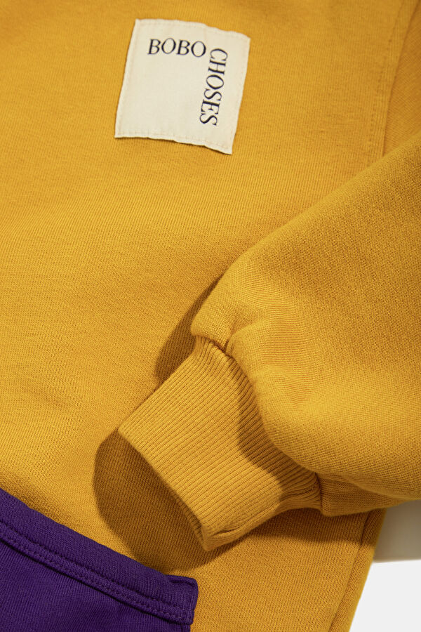 Sarı Relax Kalıp Bisiklet Yaka Çocuk Sweatshirt 4