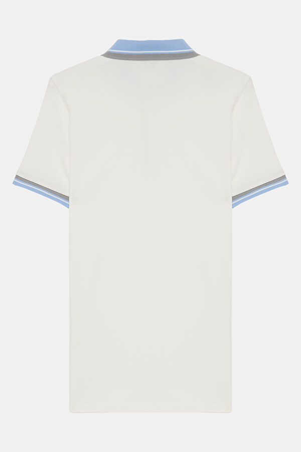 Ecru Polo Neck T-Shirt 2