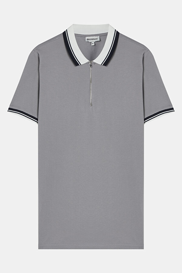 Grey Polo Collar Men's T-Shirt
