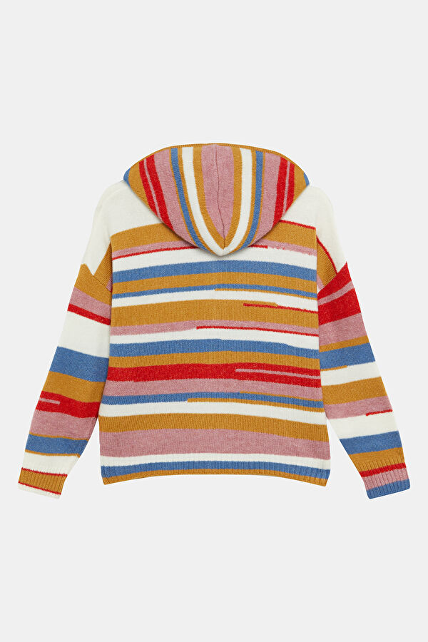 Multicolored Striped Knit Women's Cardigan 2