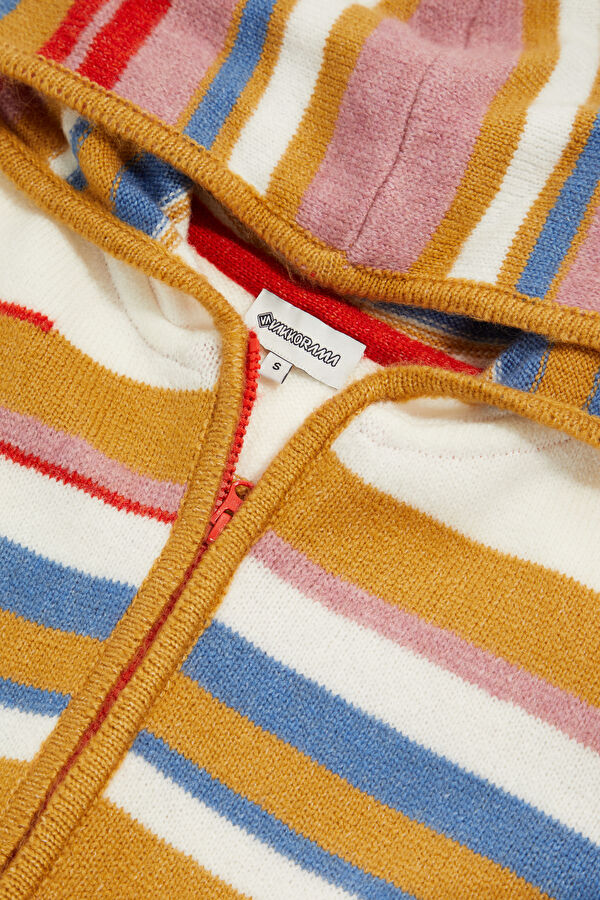Multicolored Striped Knit Women's Cardigan 3