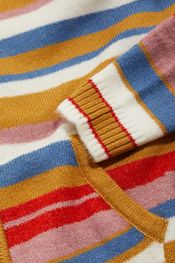 Multicolored Striped Knit Women's Cardigan 4