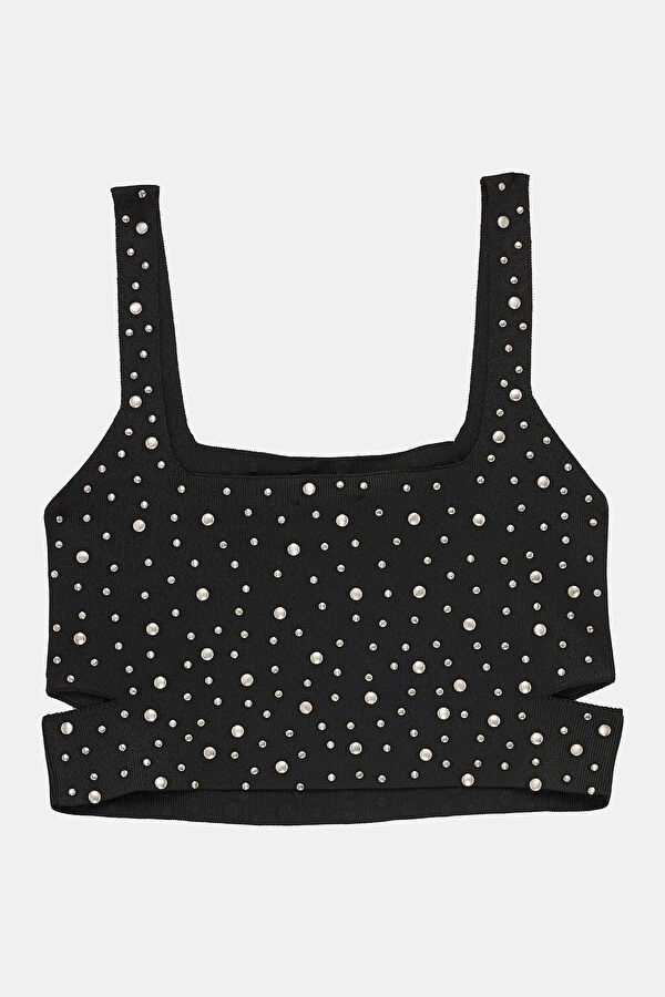 Black Strappy Women's Blouse 2
