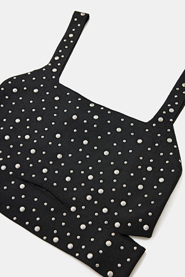 Black Strappy Women's Blouse 3