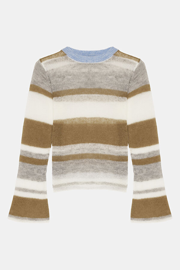 Multicolored Striped Knit Women's Sweater