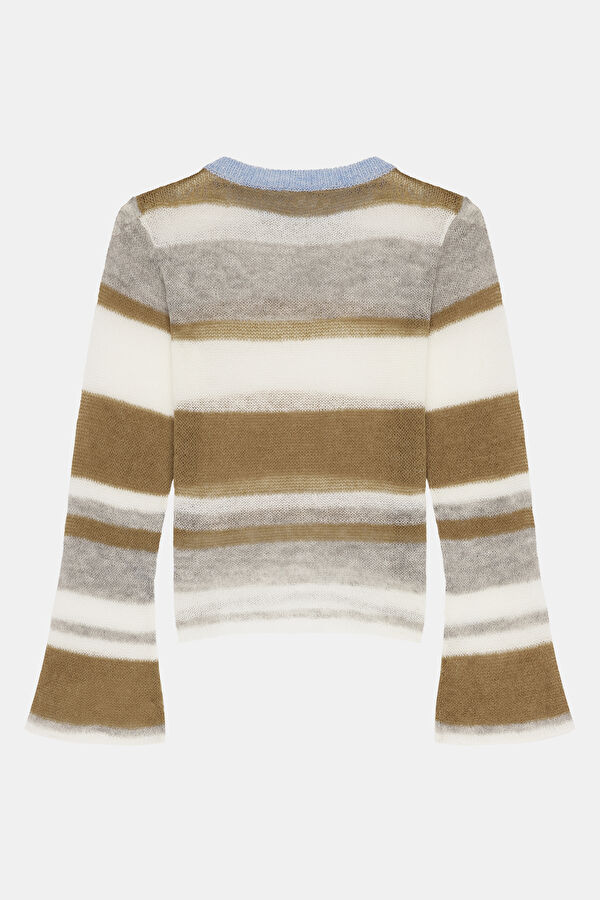 Multicolored Striped Knit Women's Sweater 2