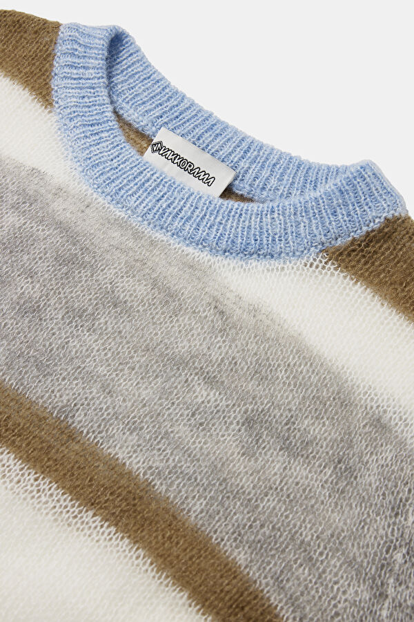 Multicolored Striped Knit Women's Sweater 3
