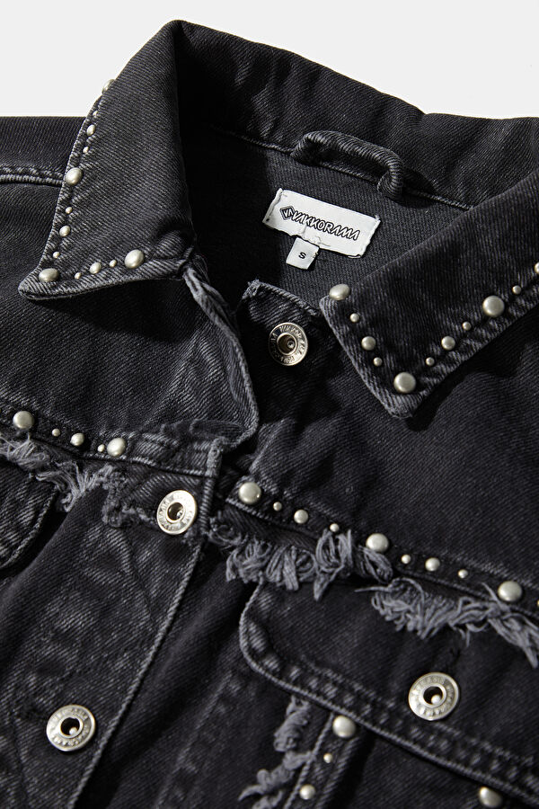 Gray Button Women's Jacket 3