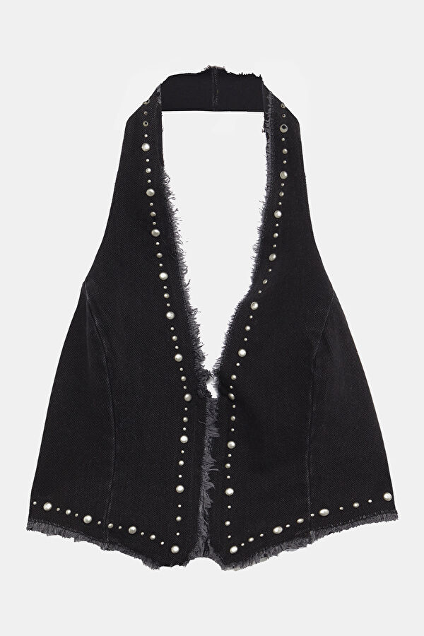Grey Sleeveless Women's Blouse